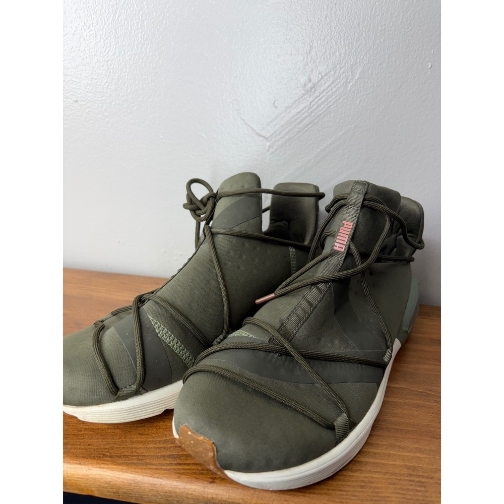 Puma Fierce Rope En Pointe Olive Green Pink Training Shoes 190136-01 Womens 8